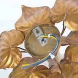 Unusual Italian Florentine gilt 'Wisteria' wall lamp by Masca