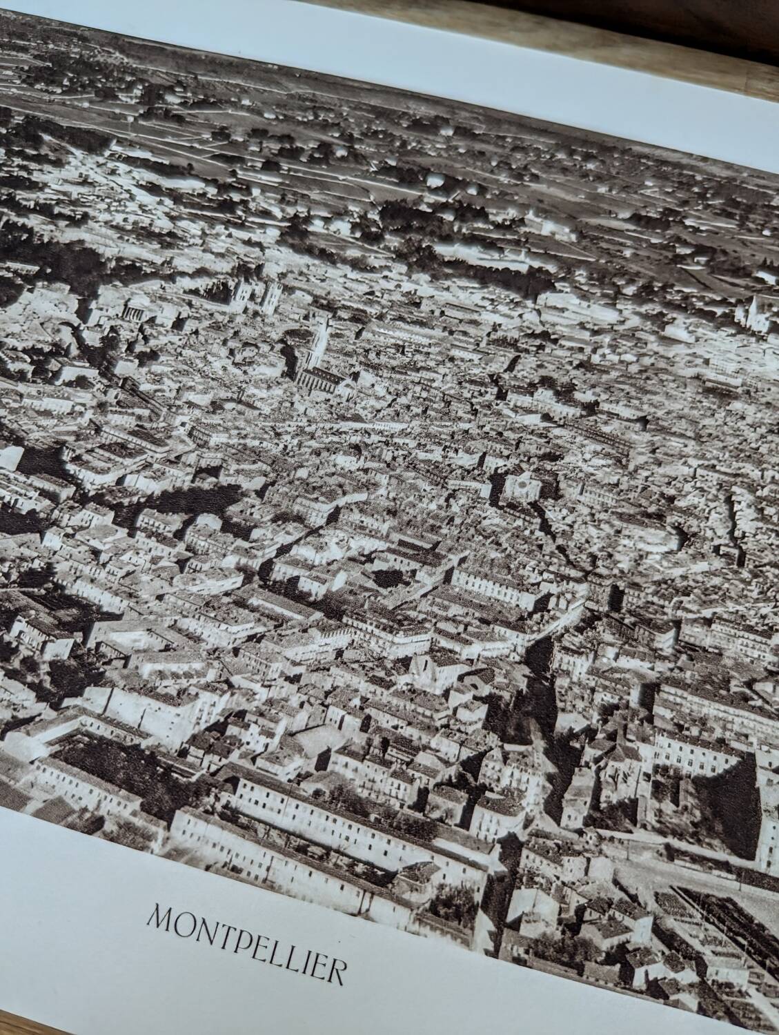 Montpellier, Vintage, photo plate printed in 1935.