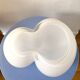 Free-form design vase thick white glass