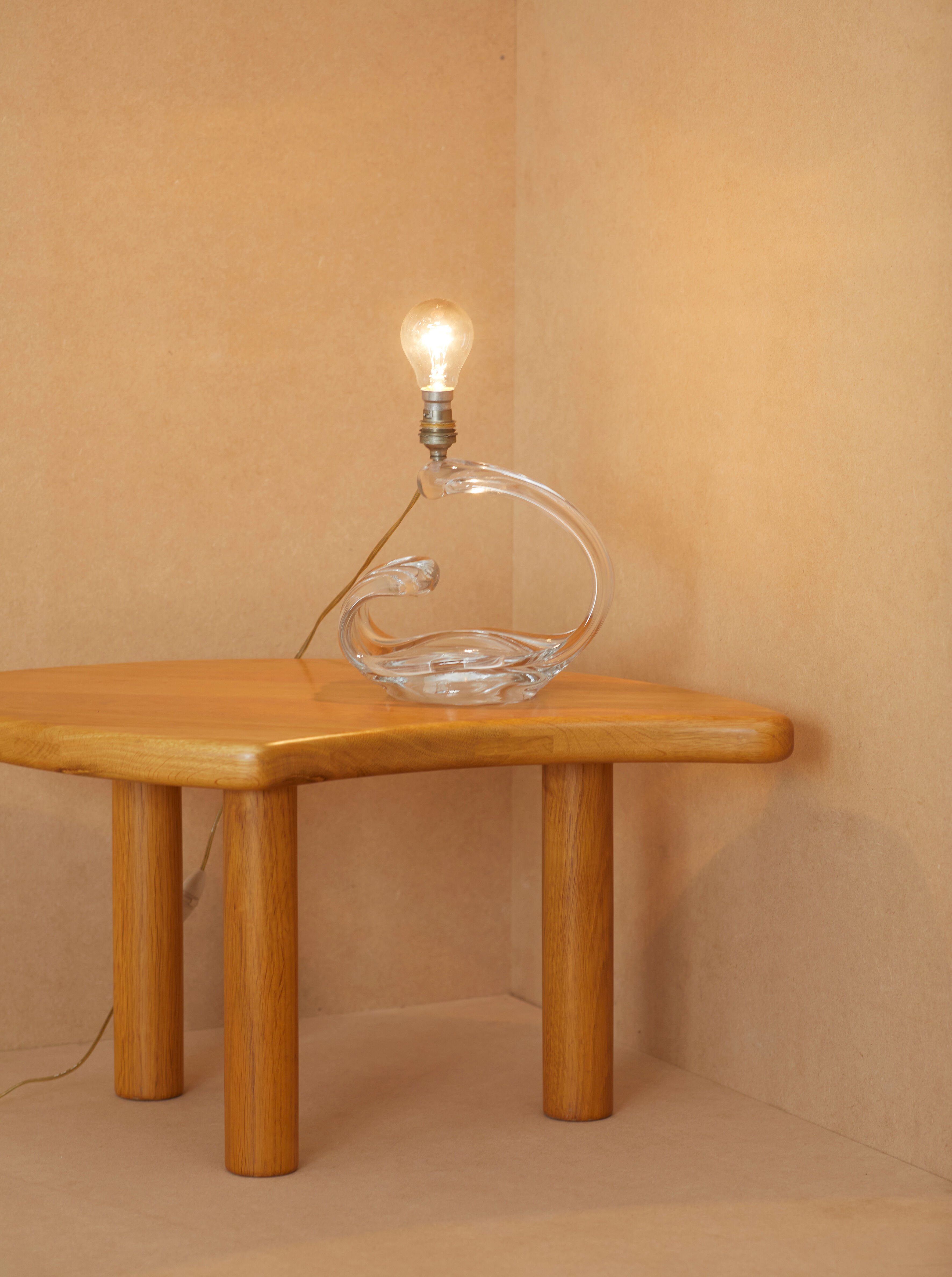 Crystal lamp foot Maison Daum France circa 1960