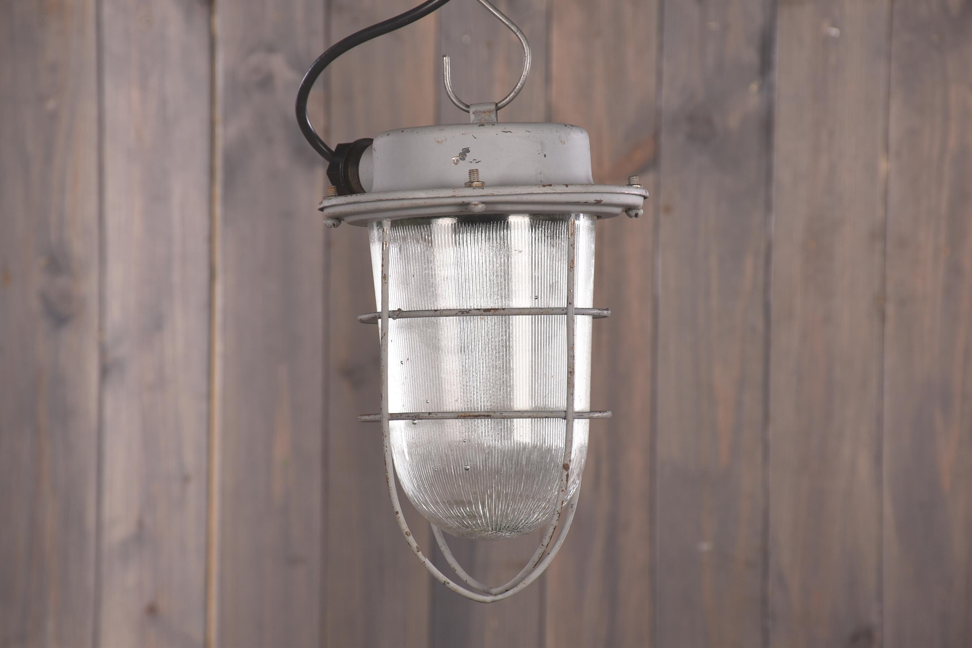 Lampe cage industrielle vintage