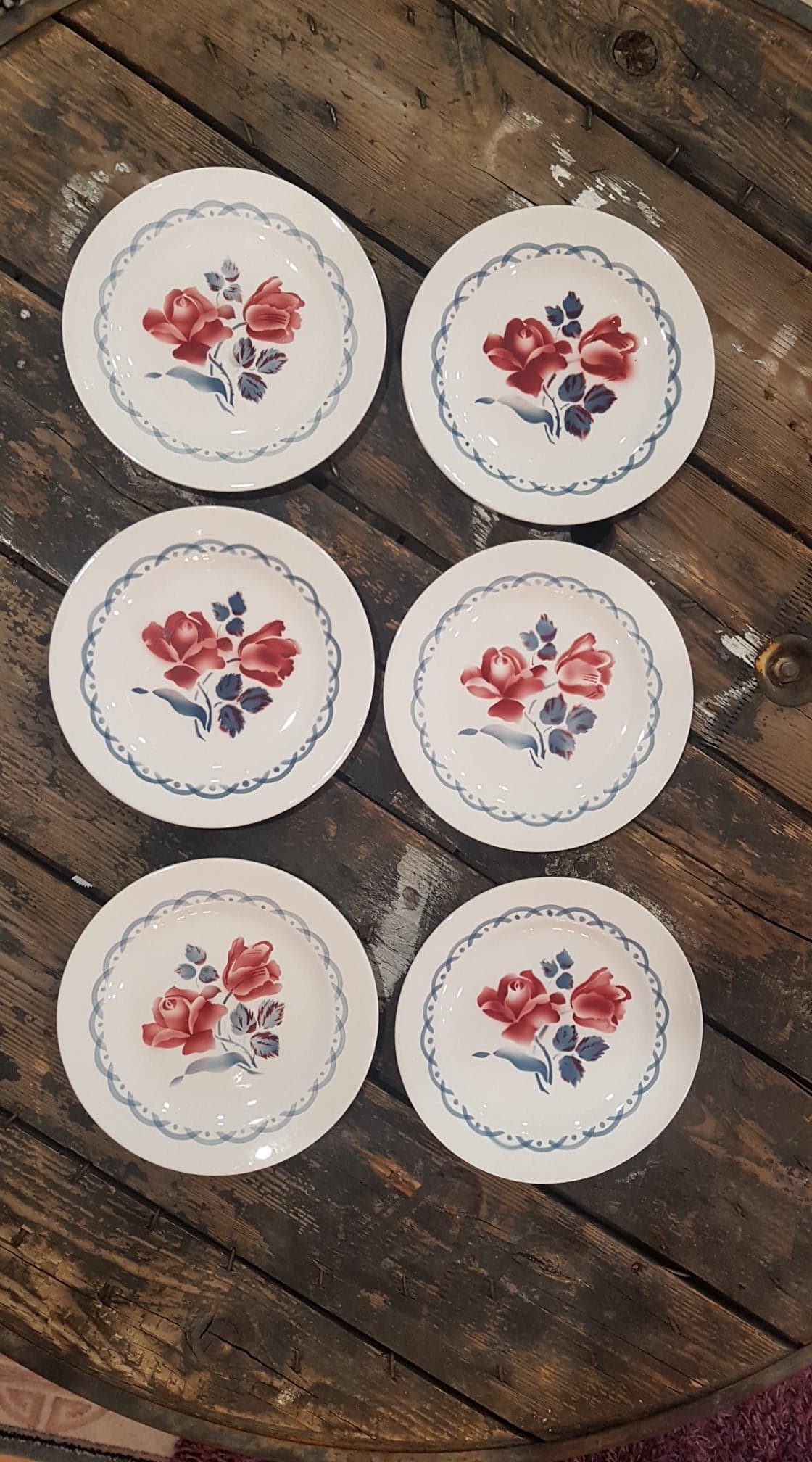 Lot 6 plates Digoin Sarreguemines model Cannes