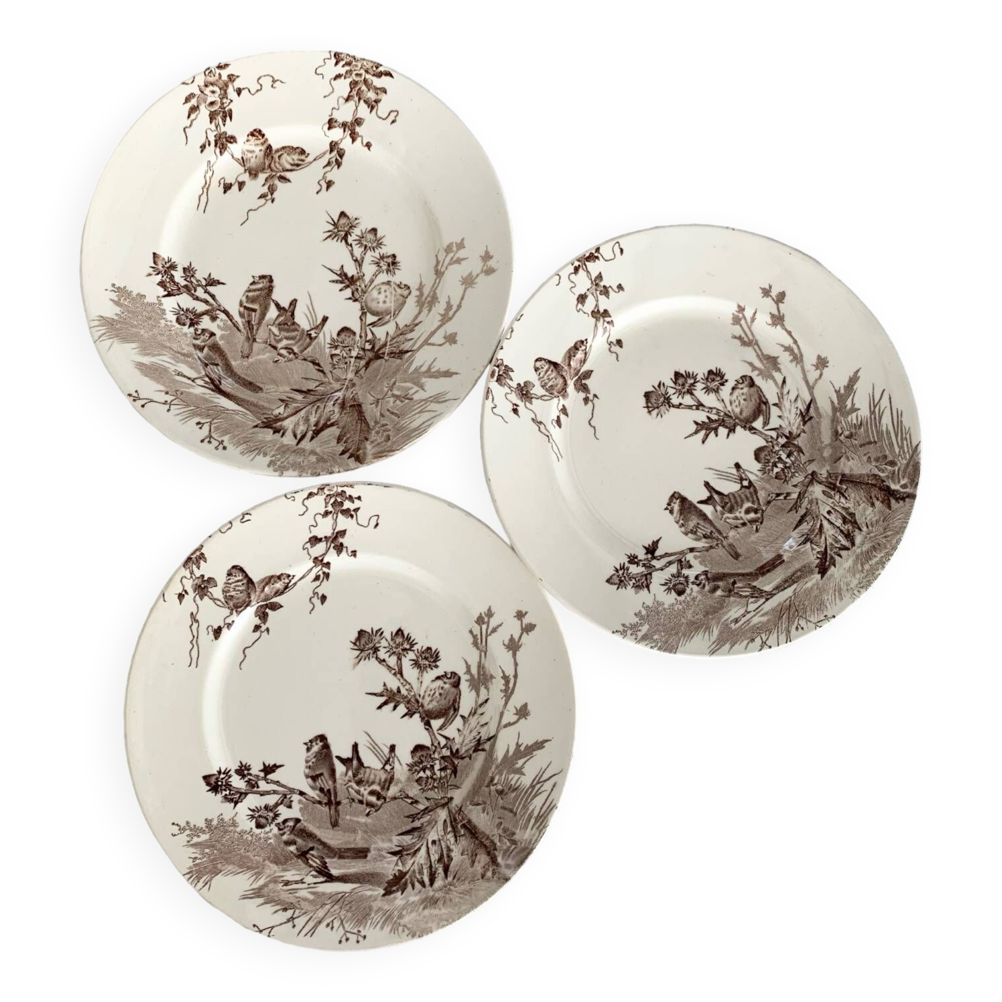 Dessert plates creil et montereau service chardonneret