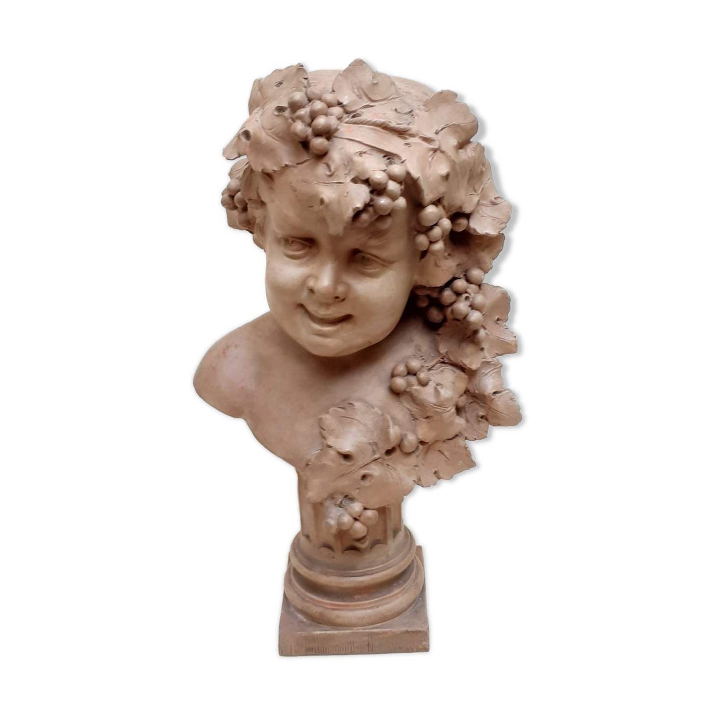Buste de Bacchus enfant en terre cuite
