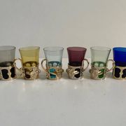 Set of 6 coffee/tea cups with removable stand.