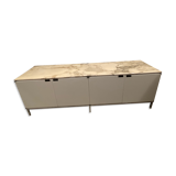 Sideboard bu Florence Knoll white and marble calacatta orro