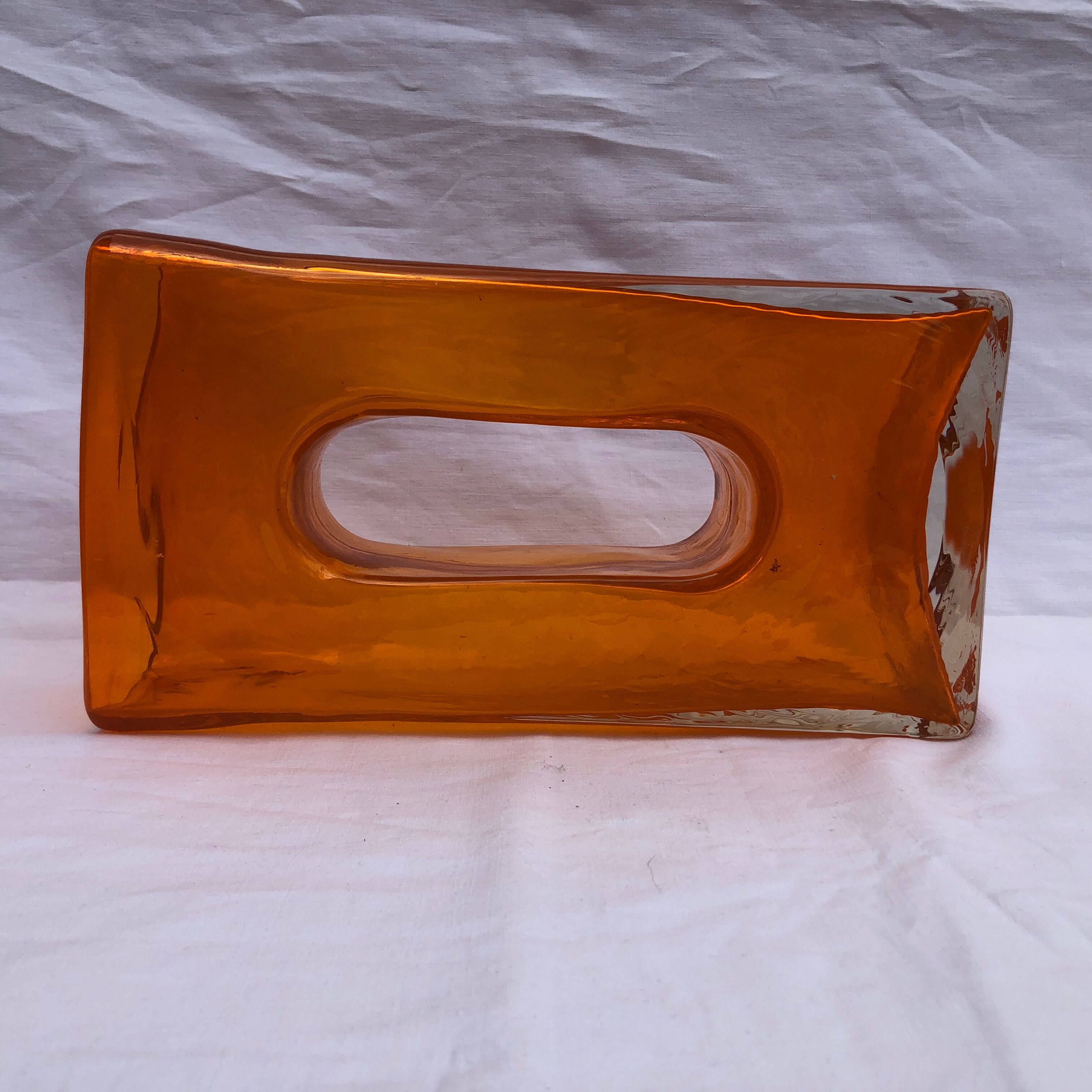 Pop Art Vase vintage orange glass paste year 70. Very good condition.