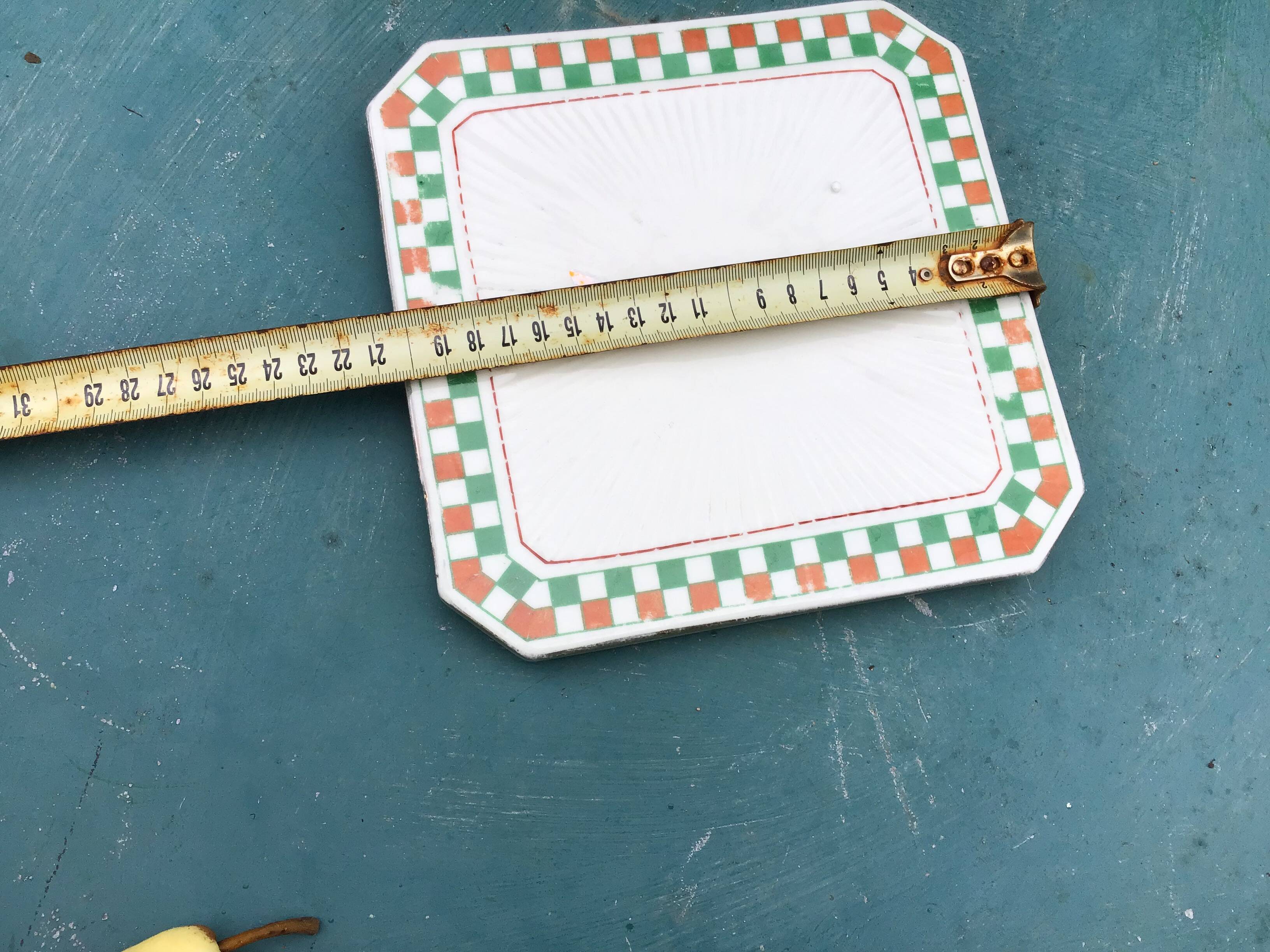 Vintage checkered ceramic trivet