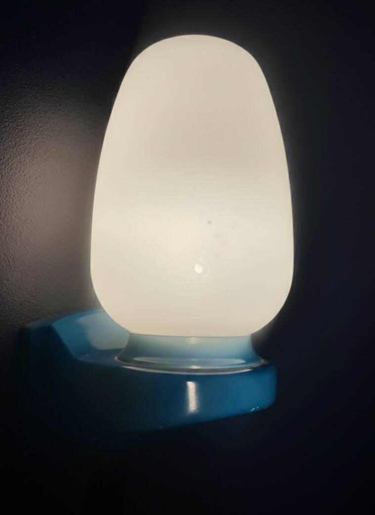 Vintage blue Tovi wall light Mid Century Modern/Space Age opaline scandi
