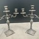 Pair of pewter candle holders - Made in Italy - 70s