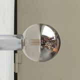 Vintage German ceiling lamp in chrome and glass from the space age by Motoko Ishii for Staff, 1970s.