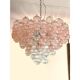 Romantic Venetian Pink "Rigadin Manubri" Murano Glass Chandelier in Venini