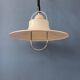 Vintage Dijkstra pendant lamp white & chrome - mid century modern light fixture