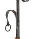 Wrought iron and leather floor lamp in the style of Jean-Pierre Ryckaert.