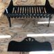 Old fireplace fireplace openwork grid cast iron black + removable plate vintage