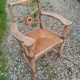 Paire de fauteuils anciens vintage en bois