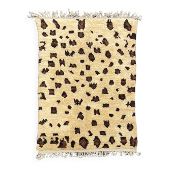 Large Contemporary Moroccan Modern Carpet hand-woven wool, leopard pattern