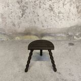 Vintage tripod stool with beaded legs