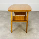 Table d'appoint pied compas années 50 porte livre en bois