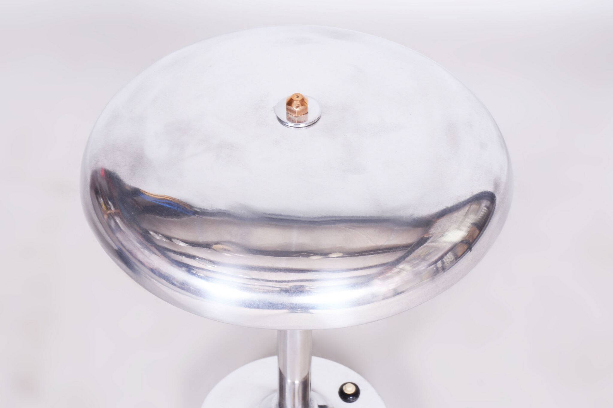 Restored Bauhaus Table Lamp, by Franta Anýž, Nickle-Plated Steel, Czech, 1920s