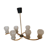 Vintage chandelier 50s-60s gold metal 6 branches