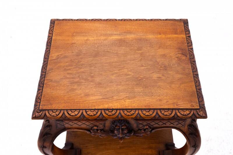 Small table with delicate carving, France, circa 1890.