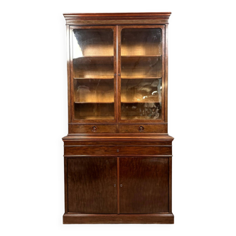 Magnificent Cabinet forming a sideboard with concealed secretary and bookcase in speckled mahogany