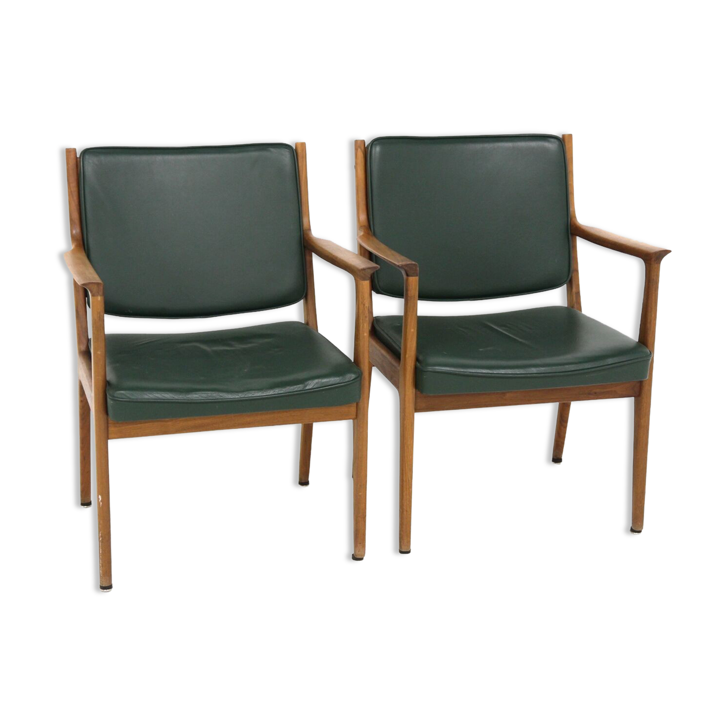 Set of 2 leather armchairs, Karl Erik Ekselius, Sweden, 1960