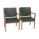 Set de 2 fauteuils en cuir, Karl Erik Ekselius, Suède, 1960