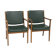 Set de 2 fauteuils en cuir, Karl Erik Ekselius, Suède, 1960