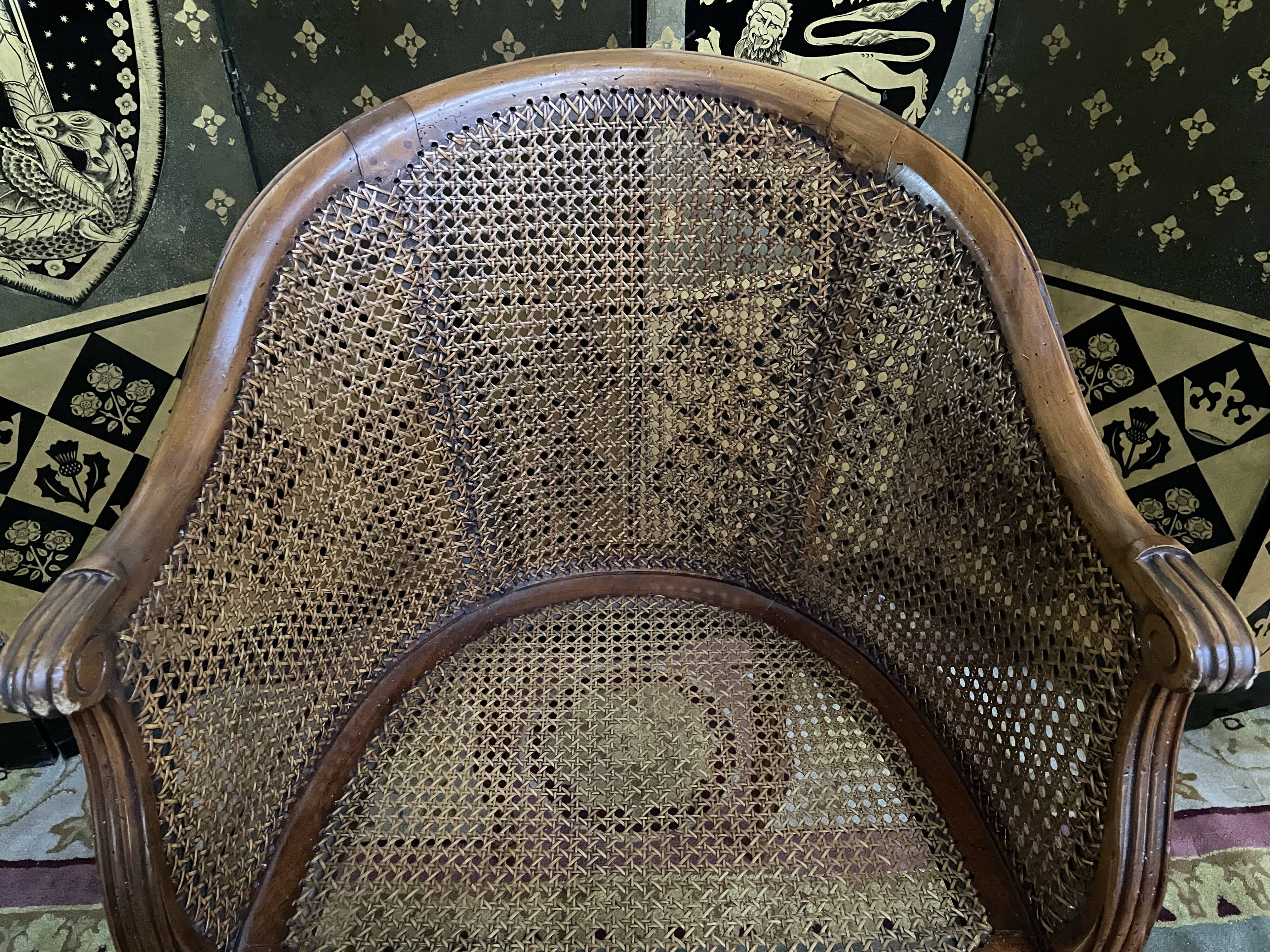 Office armchair Louis XVI cannage