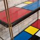 Floor string style piet mondrian gold studs. rare 47x49x16