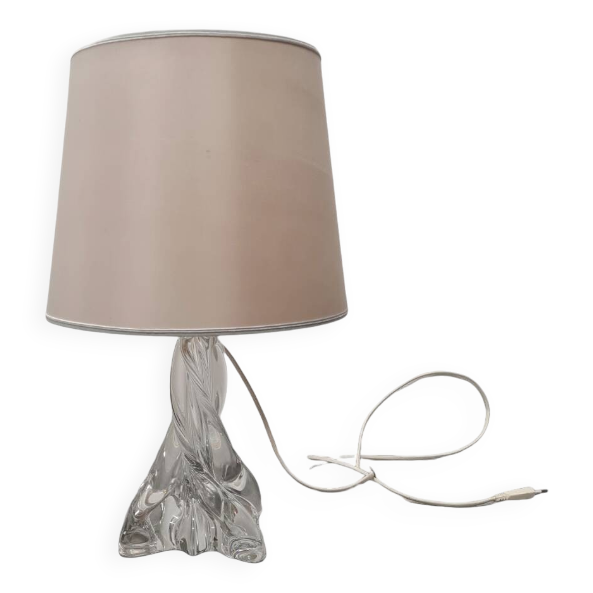 French Crystal Table Lamp By Baccarat, 1950s