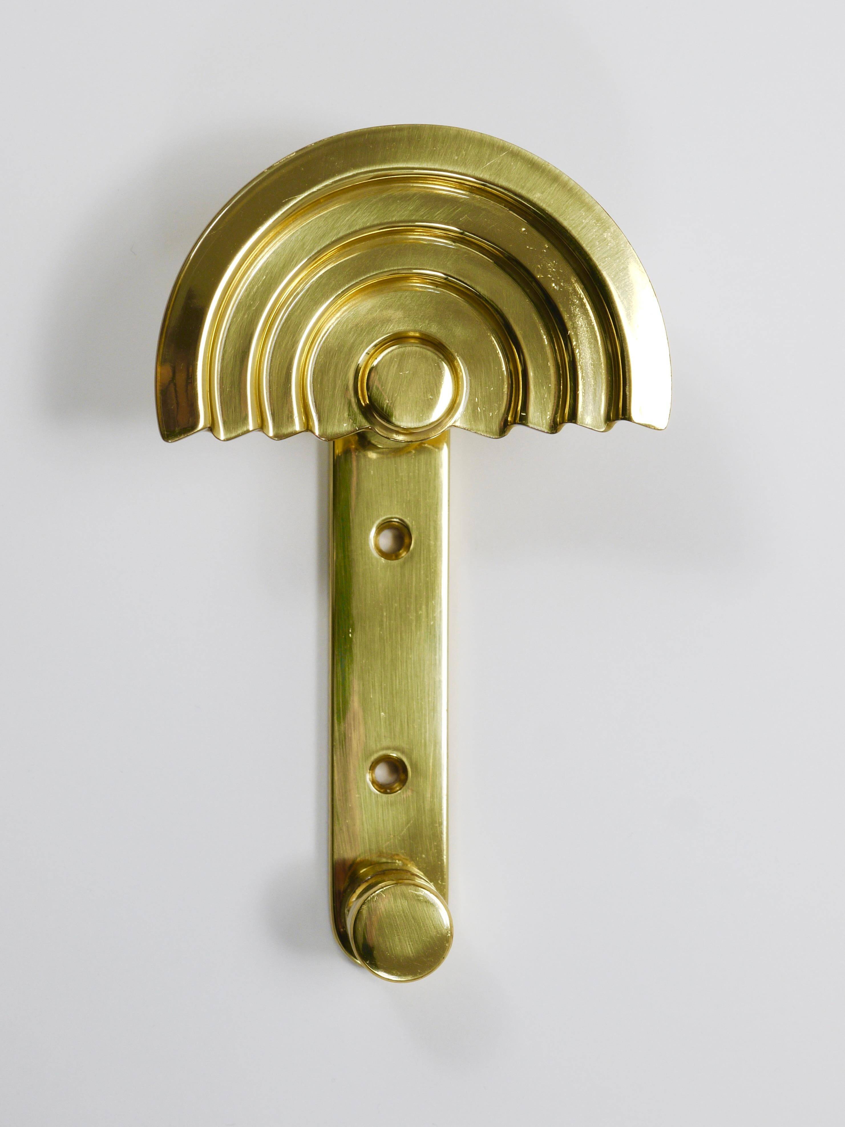 13 Postmodern Brass Wall Hooks by Ettore Sottsass, 1985, Valli & Valli Italy
