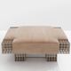 Large ottoman bench by Carla Sozzani in Milan, mohair velvet, 1990