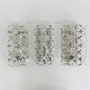 Set of 3 mid-century large crystal sconce by Kinkeldey, Germany, 1970s