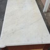 Louis XVI accajou chest of drawers and white marble