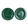Pair of green slip plates with leaf decoration, 19th century