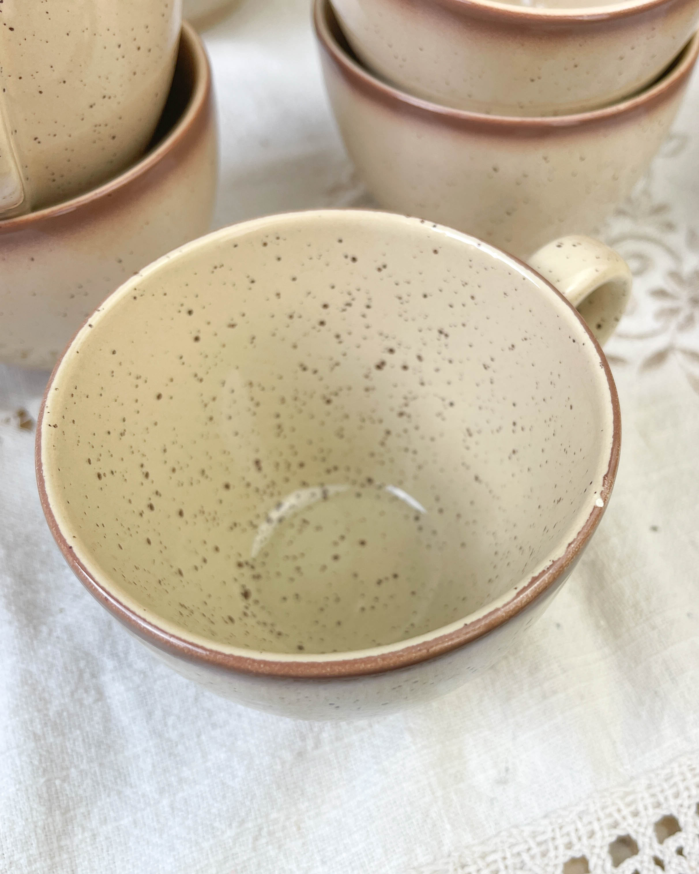 Mid-century speckled stoneware coffee set from the 20th century
