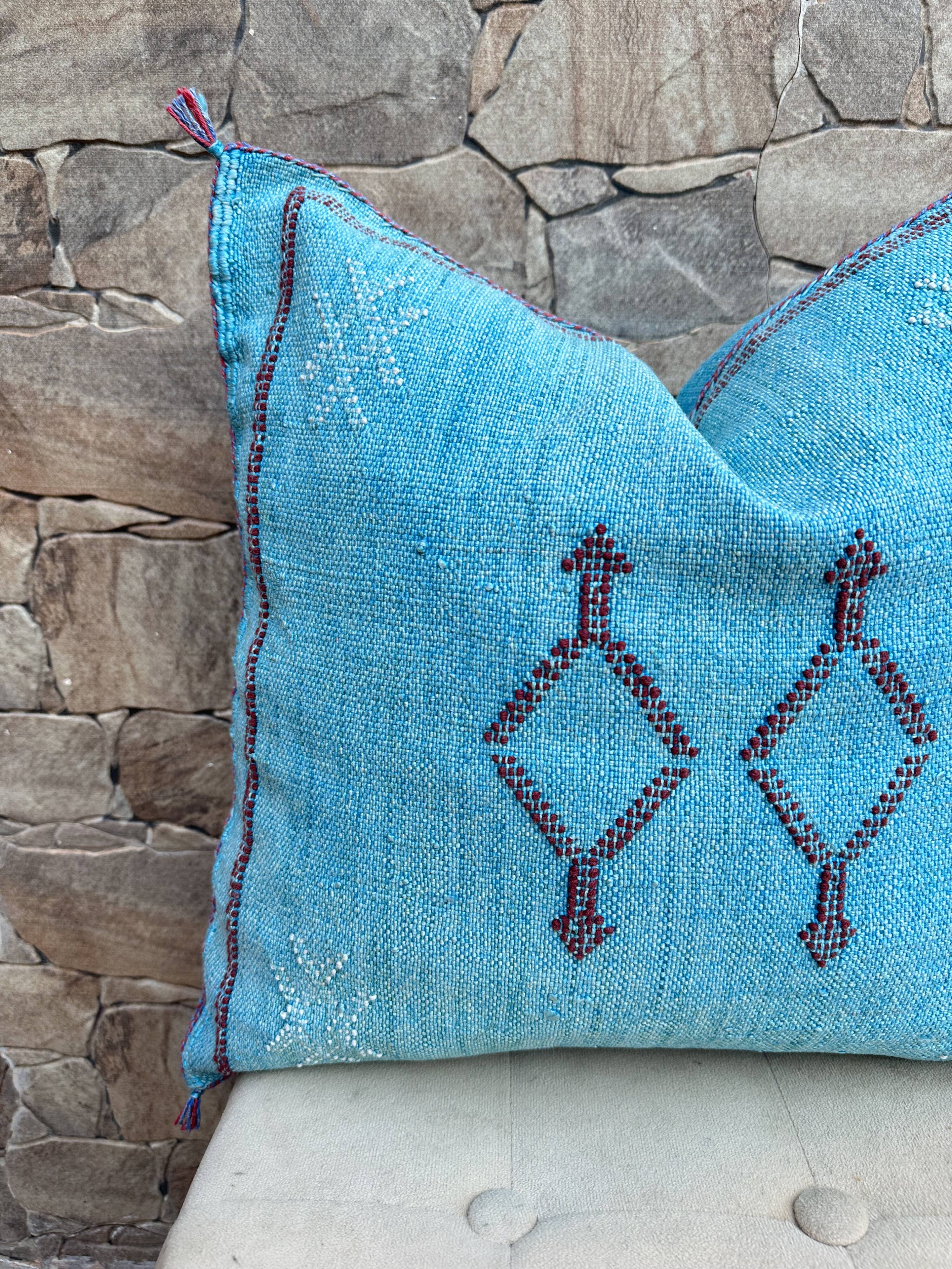 Handmade Moroccan silk cushion cover