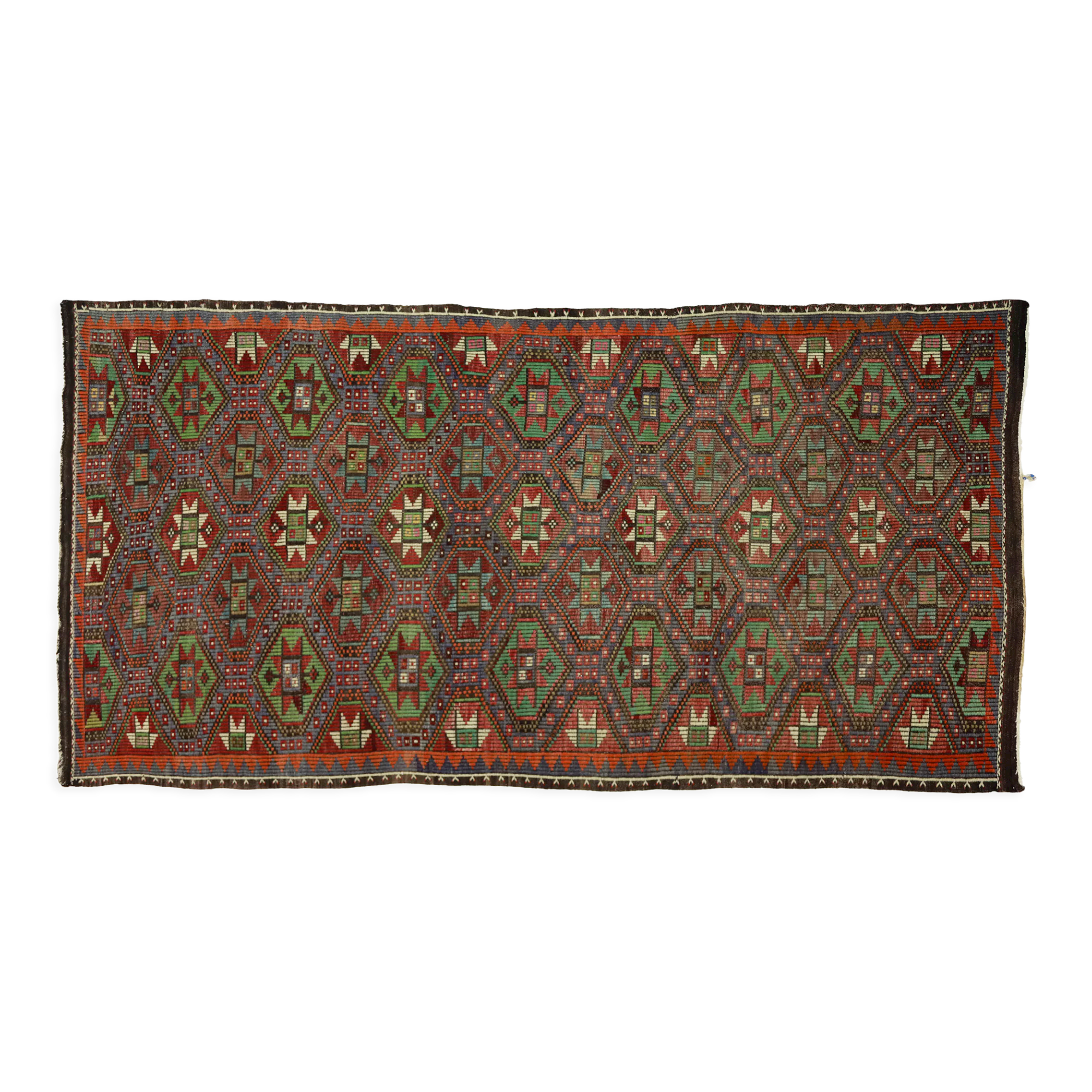 Anatolian handmade kilim rug 330 cm x 172 cm