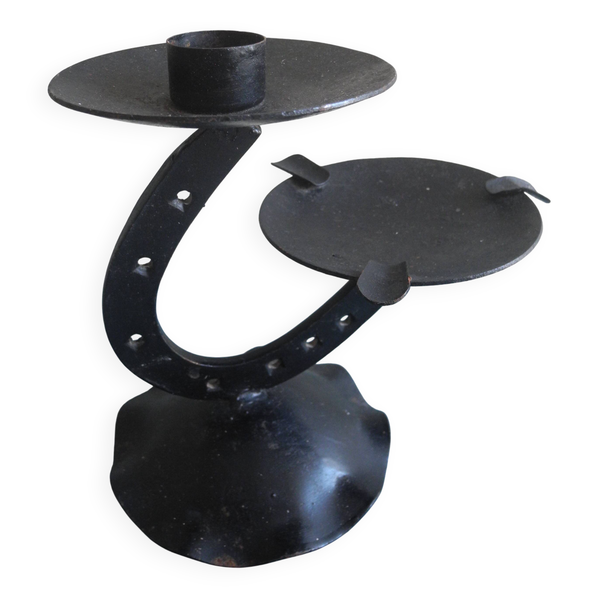 chandelier ashtray horse iron brutalist candlestick