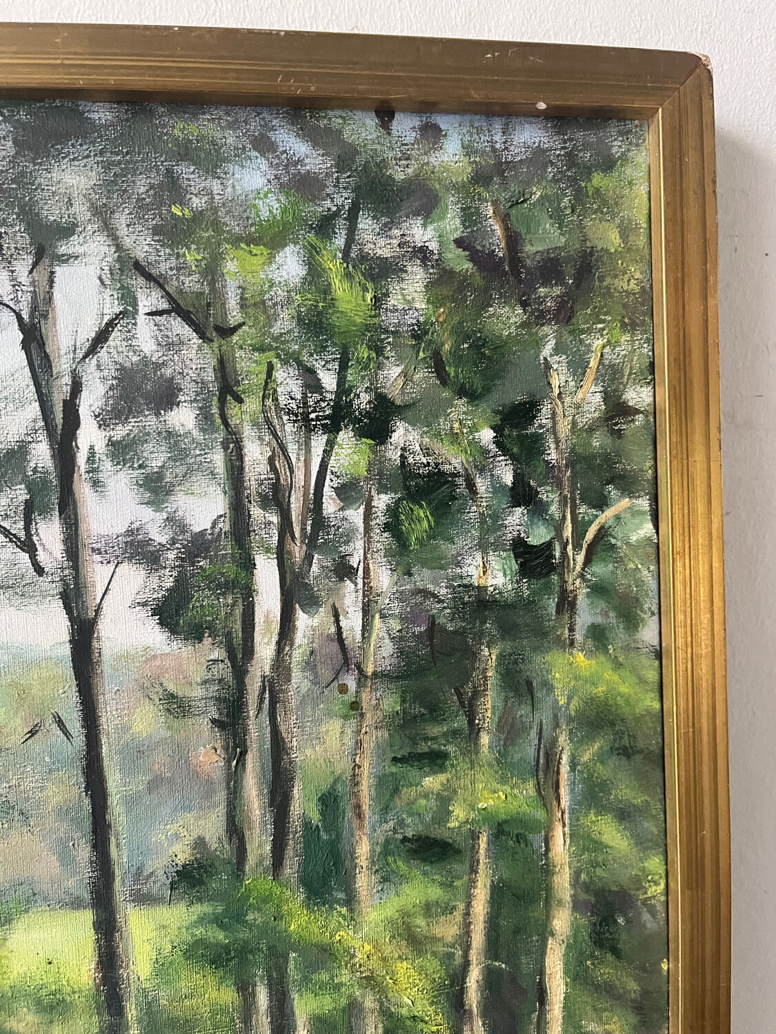 Fishermen at Brochard Pond, signed M. Louis, 1981