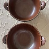 Duo of artisanal stoneware bowls