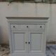 Small Louis Philippe style sideboard of beautiful craftsmanship, enhanced in storm gray.