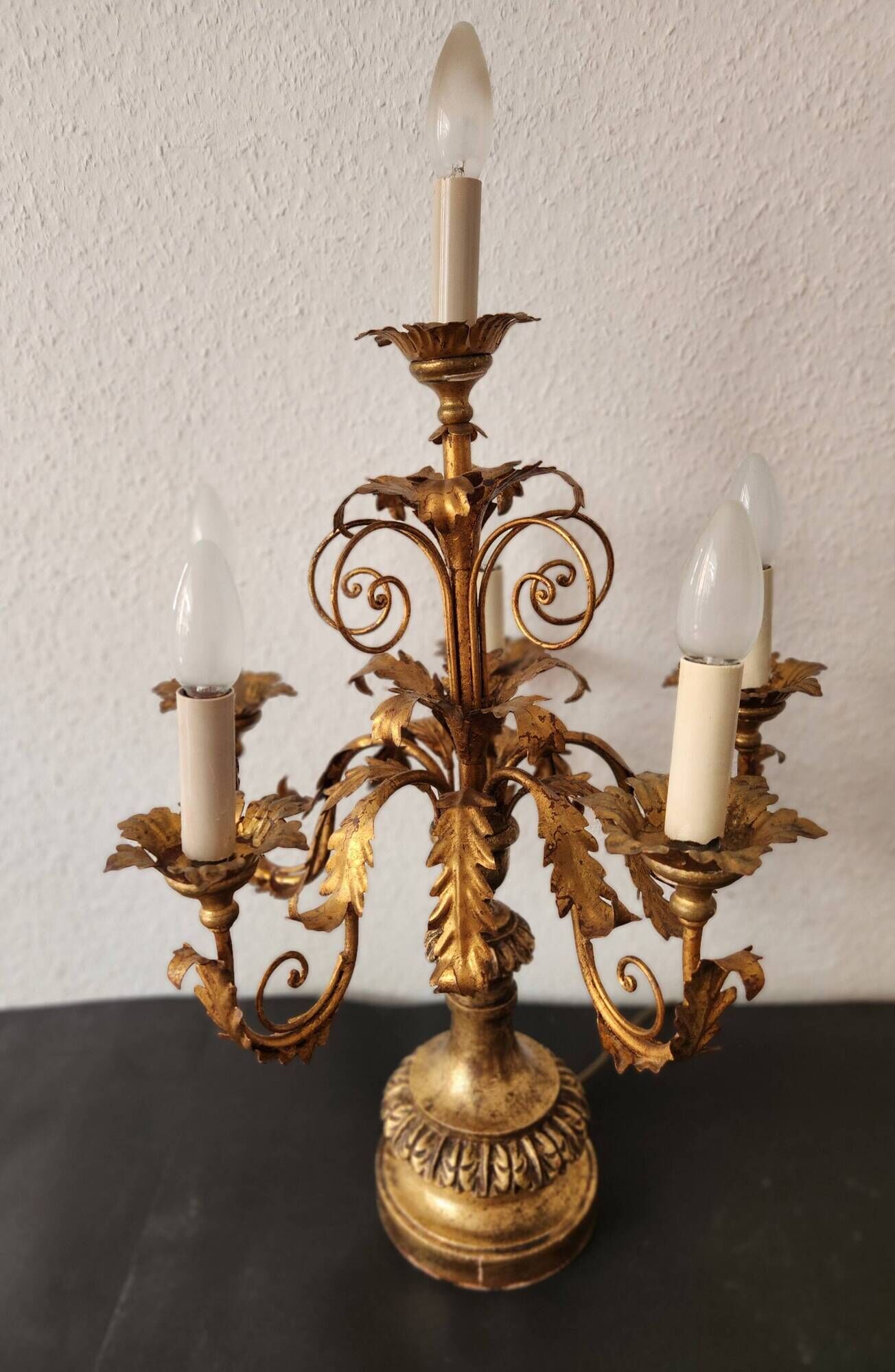 Antique gilded hand-forged hand-carved Florentine Louis XV, Italy