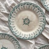 6 iron earth dessert plates "Sagittaires" Gien