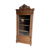 Antieke eiken houten boekenkast, vitrinekast, winkelkast, servieskast.