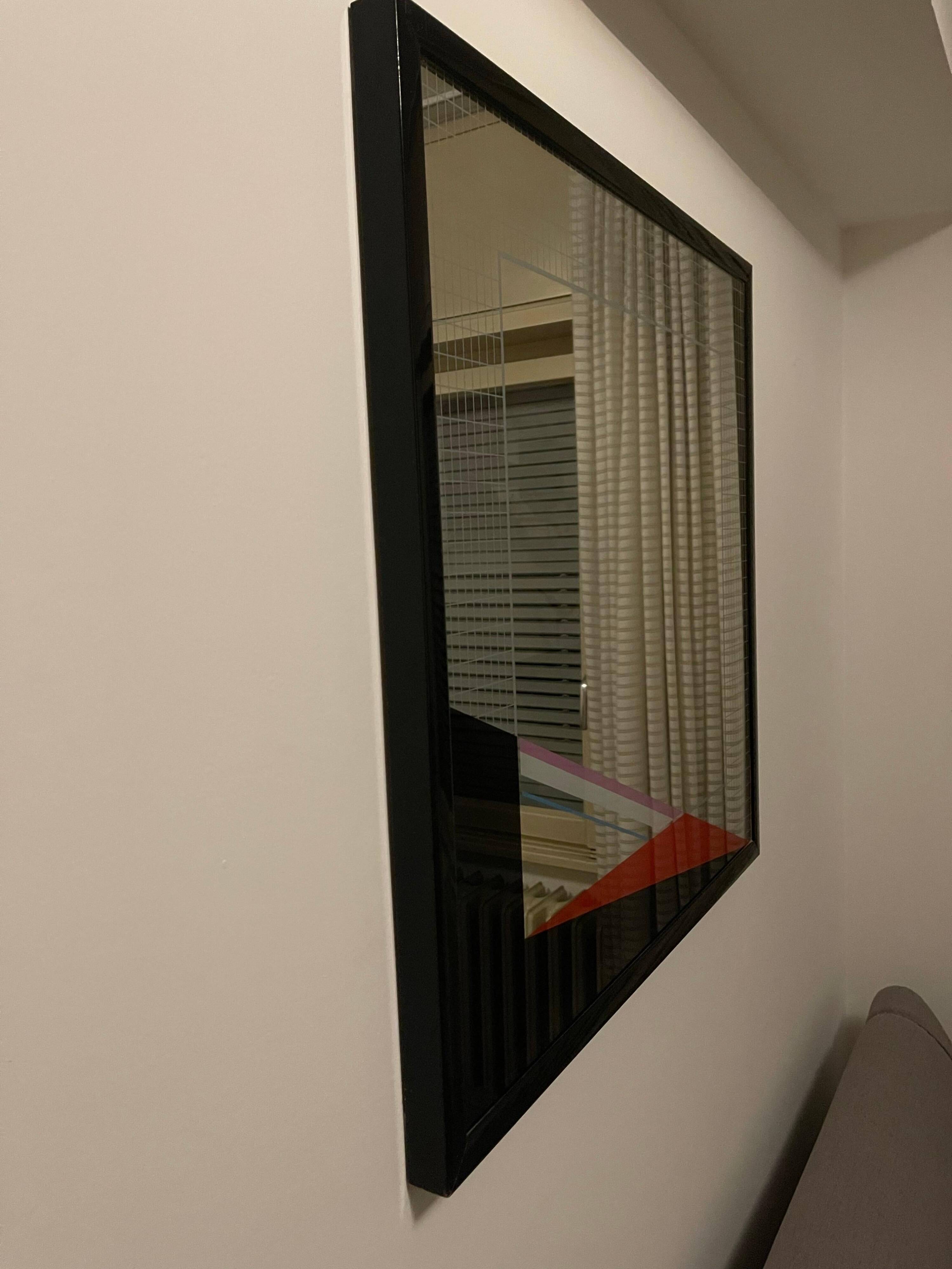 Eugenio Carmi Art Mirror, Memphis Style, Italian Collectible Design 70's