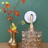 Vintage amber glass globe wall light